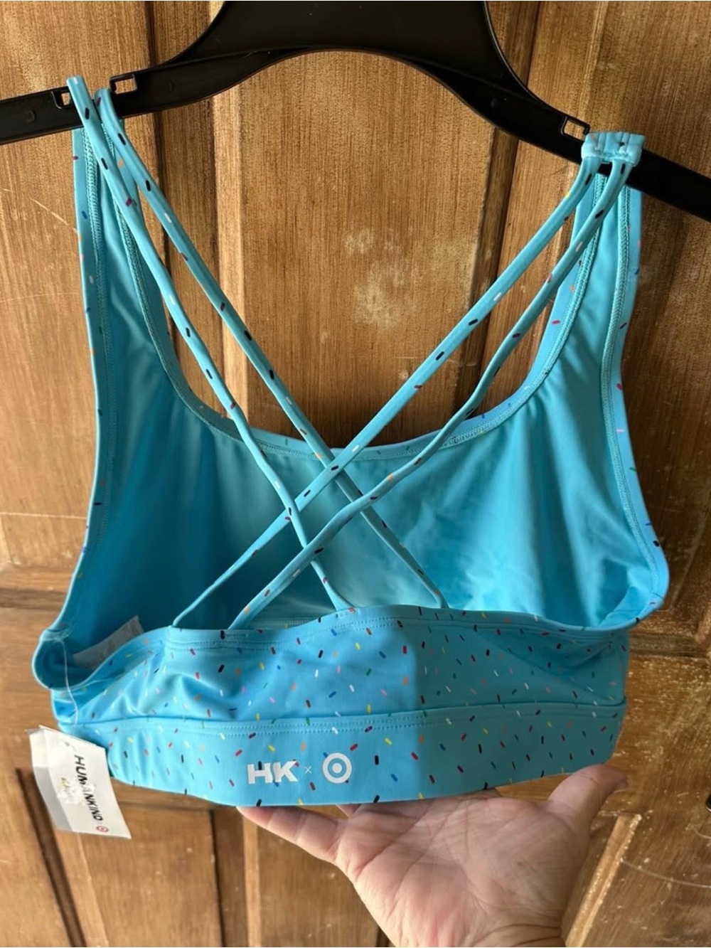 HK Aqua Blue Pride Swim Top with Sprinkles -XL